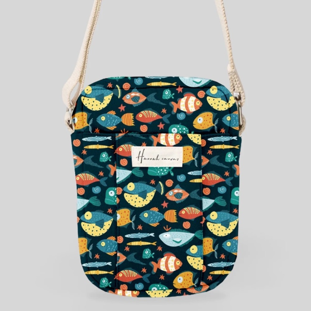 Cracker Crossbag with Patterns | Kids colorful fishes